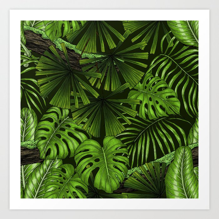 Jungle leaves Art Print by Katerina Kirilova | Society6