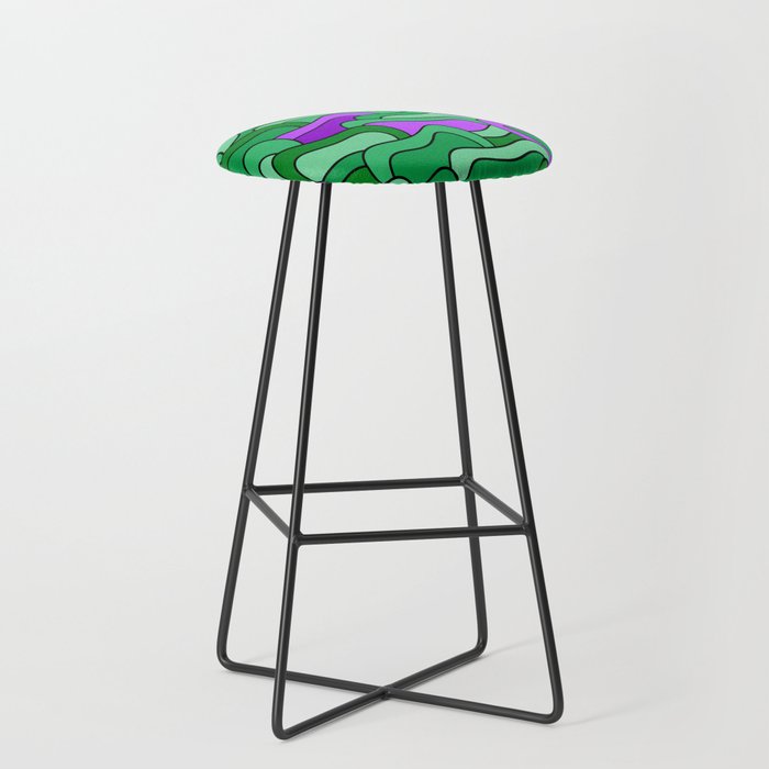 Abstract pattern - green and purple. Bar Stool