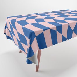Blue and pink swirl checker 02 Tablecloth