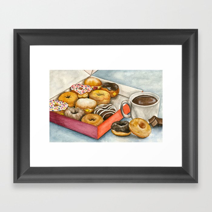 Donuts & Hot Chocolate Framed Art Print