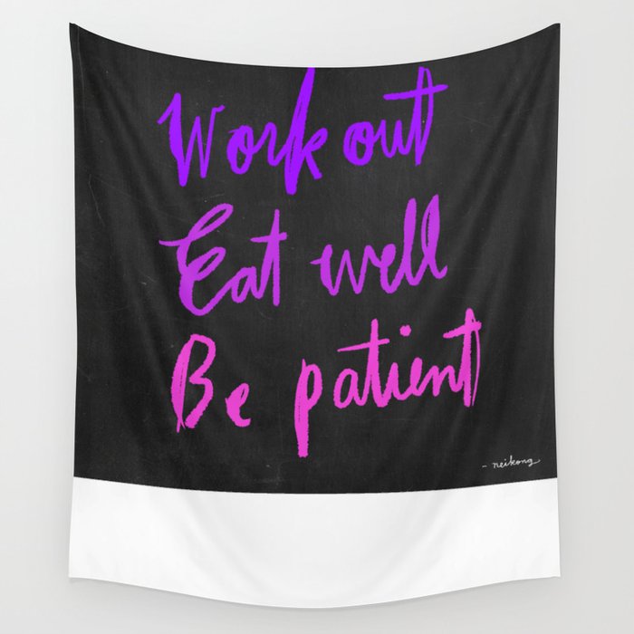 Neon workout quote Wall Tapestry