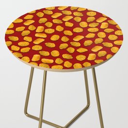 Real Chicken Nuggets Pattern On Ketchup Red Side Table