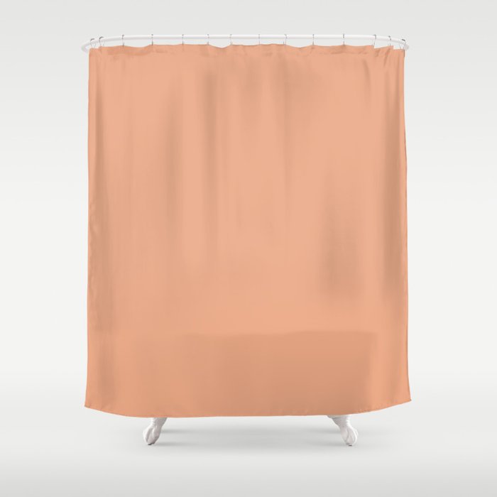 Solid Color Pantone Coral Sand 14 1224 Peach Tan Shower Curtain
