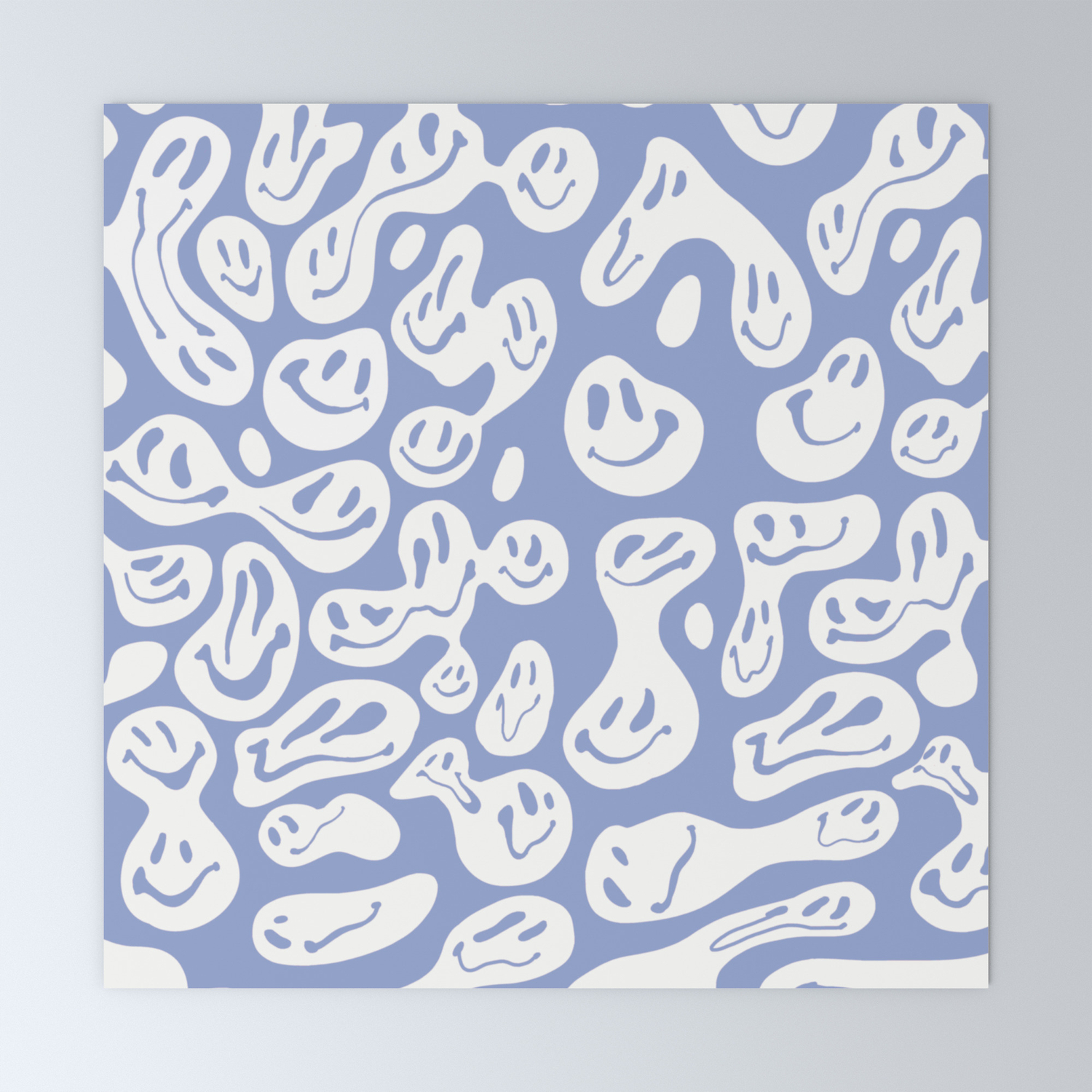 Blue Dripping Smiley Mini Art Print By Artbylamia Society6