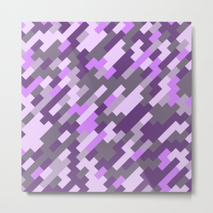 Bright Purple Springtime Rectangle Pattern Metal Print