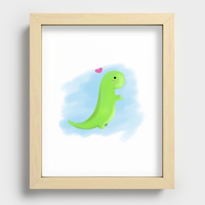 Dino love Recessed Framed Print