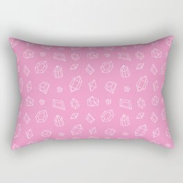 Pink and White Gems Pattern Rectangular Pillow