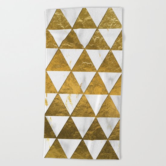 Marble and Gold Pattern #3 Beach Towel
