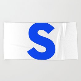 letter S (Blue & White) Beach Towel