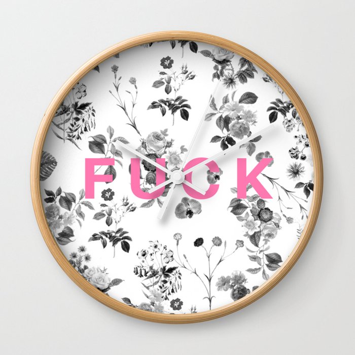 FUCK Floral Wall Clock