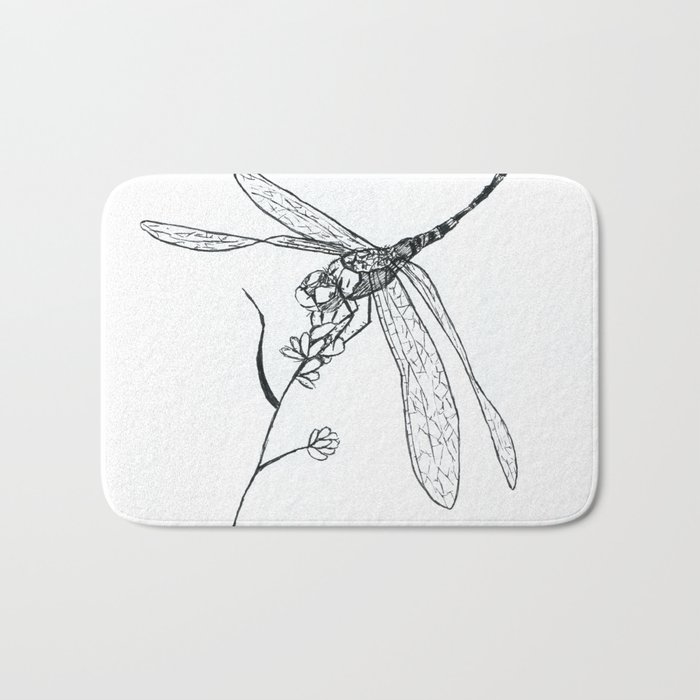 Dragonfly quick sketch Bath Mat