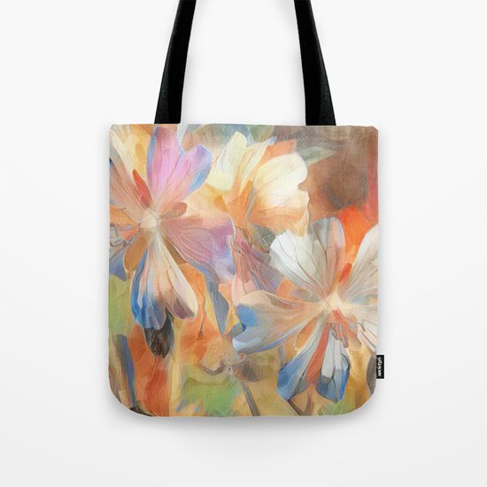 Abstract Wild Geraiums Tote Bag