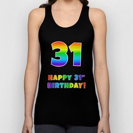 [ Thumbnail: HAPPY 31ST BIRTHDAY - Multicolored Rainbow Spectrum Gradient Tank Top ]