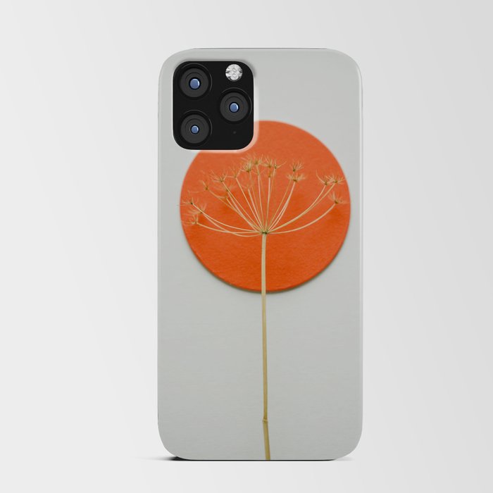 Orange circle and dried flower iPhone Card Case
