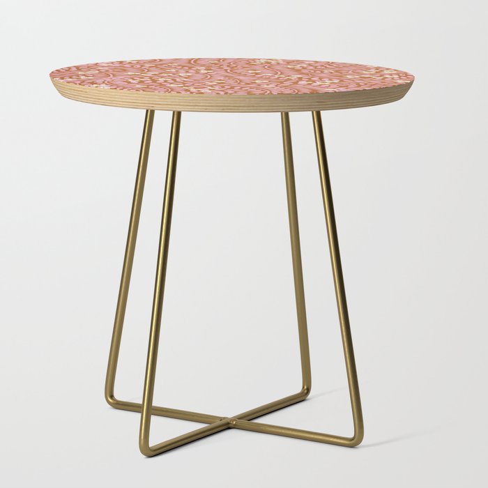 Vines and Flowers Terracotta Pink Side Table
