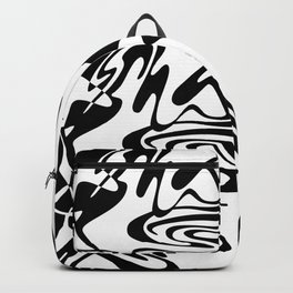 Retro Abstract Swirl // Black & White Backpack