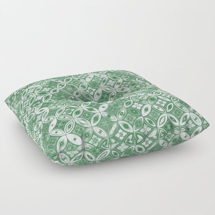 GREEN Ornate Prismatic Pattern. Floor Pillow