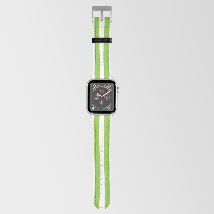 Green and White Cabana Stripes Palm Beach Preppy Apple Watch Band by Cafepretzel Society6