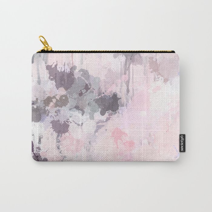 Modern Contemporary soft Pastel Pink Grey Abstract Carry-All Pouch