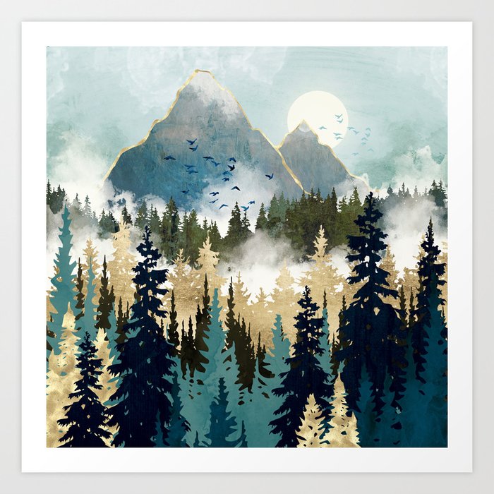 Misty Pines Art Print