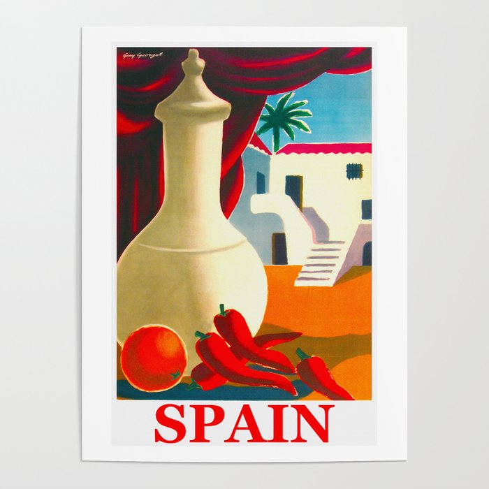 Spanish Villa - Vintage Spain Travel Poster