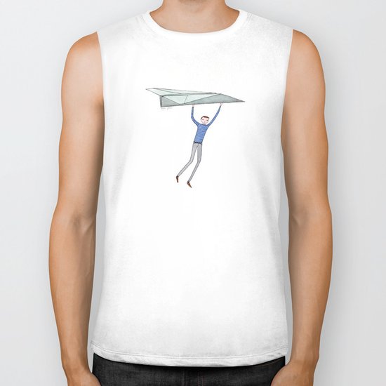 hang on to your paper airplane Biker Tank