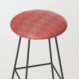 Geometric Design on Coral Ombre Bar Stool