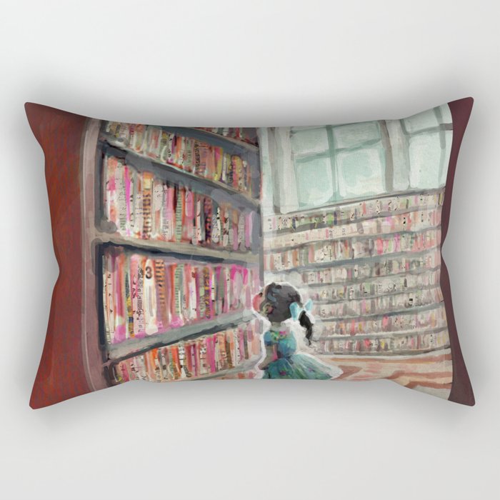 Exploring the Library Rectangular Pillow