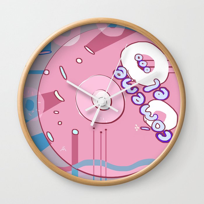 Comeme El Donut Wall Clock By Menchulica Society6 Donut Wall Clock By Menchulica Society6
