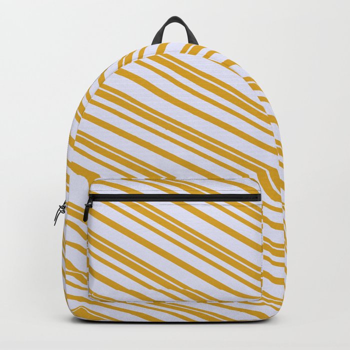 Goldenrod & Lavender Colored Lined/Striped Pattern Backpack