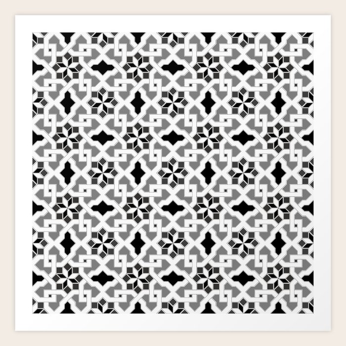 black and white Oriental design orient pattern arabic style