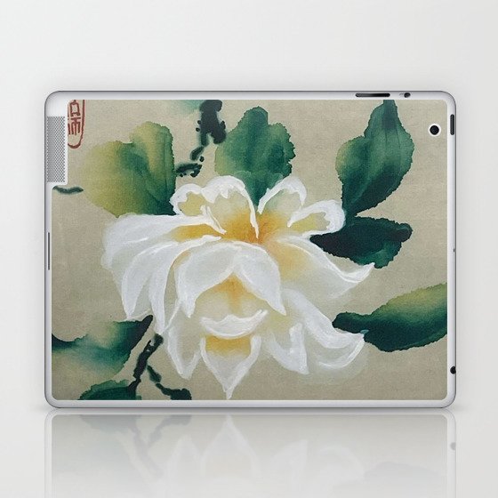 white flower Laptop & iPad Skin