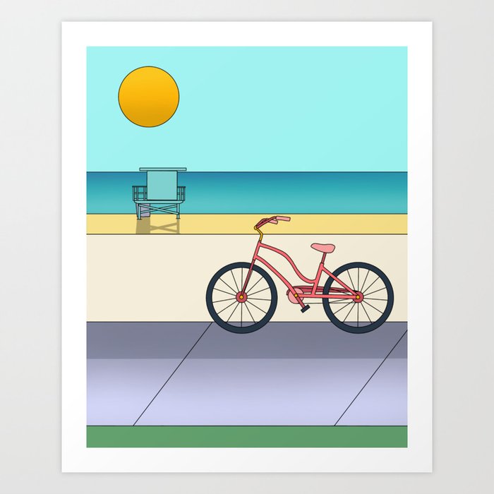 Beach Bike Art Print
