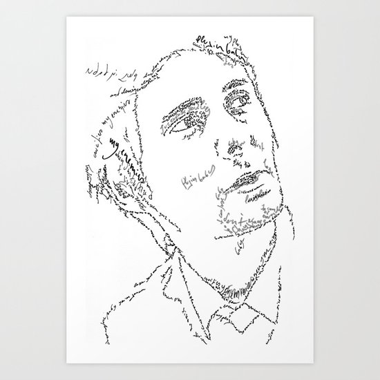 Matthew Bellamy WordsPortrait Art Print