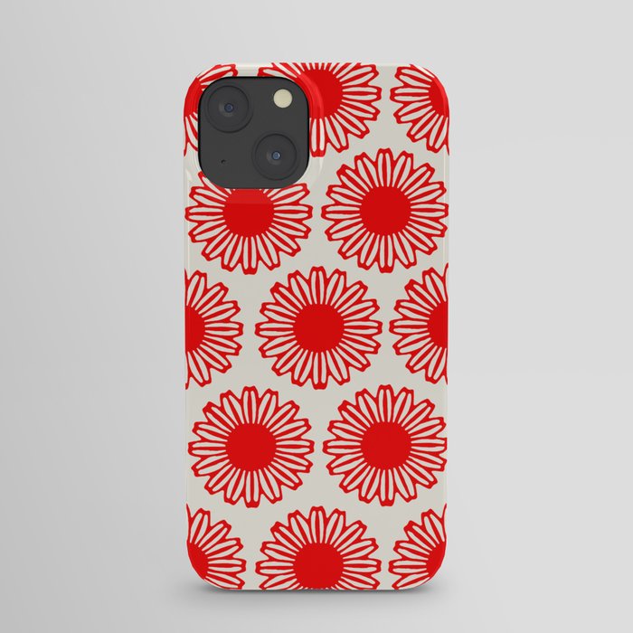 vintage flowers red iPhone Case