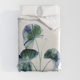 Water lily leaves Duvet Cover