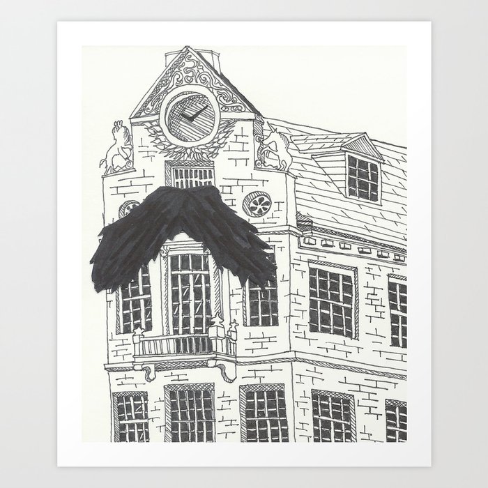 Mustachioed Monuments -- Old State House Art Print
