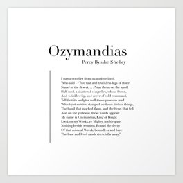 Ozymandias by Percy Bysshe Shelley Art Print