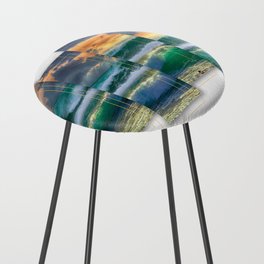 Ocean Waves Cresting on the Beach at Sunset Counter Stool