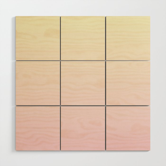 Light Yellow And Bubblegum Pink Gradient Color Abstract Wood Wall Art