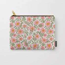 Wild Roses Cottage Garden Summer Floral Pattern Carry-All Pouch