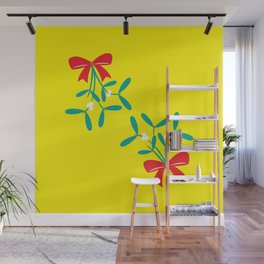 Two Bows Mistletoe Wall Mural