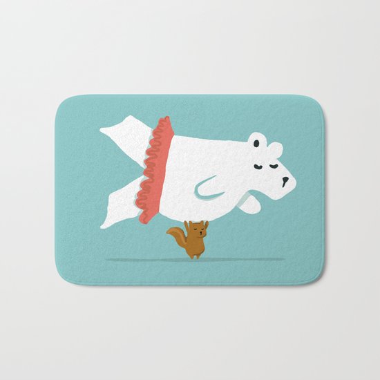 You Lift Me Up - Polar bear doing ballet Bath Mat