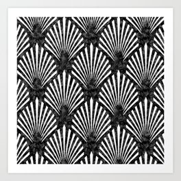 Art Deco fans - noir blanc Art Print