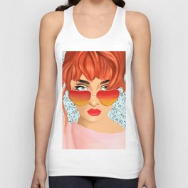 The Girl With The Heart Glasses Tank Top | Makeup, Red, Love, Fun, 90S, Vibrant, Lipstick, Noughties, 80S, Cute 