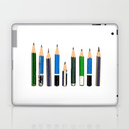 Lined up Old and Used Architect's Pencils Illustration Laptop Skin
