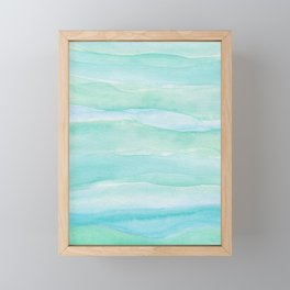 Ocean Layers - Blue Green Watercolor Framed Mini Art Print