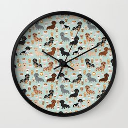 Dachshund coffee lover must have pet gifts dachsie doxie dog weener dog Wall Clock
