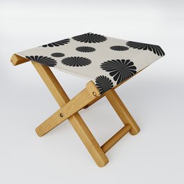 Japanese Kiku Flower - Black & Tan Folding Stool