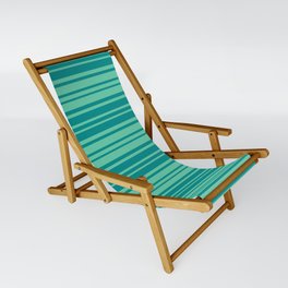 [ Thumbnail: Aquamarine and Dark Cyan Colored Stripes Pattern Sling Chair ]